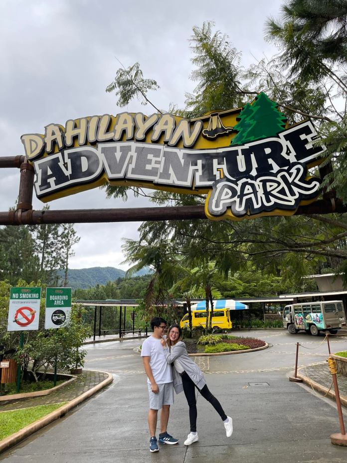 Happy couple at Dahilayan Adventure Park.