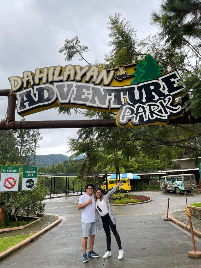 Couple having fun at Dahilayan Adventure Park.